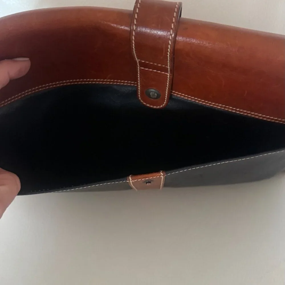 VINTAGE CLOETTA FOR BLOOMINGDALES LEATHER DOCUMENT CASE BRIEFCASE TWO TONE